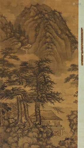 赵宧光（1559～1625） 茅屋听泉 立轴 设色绢本