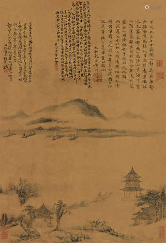 黄榖原（1775～1850） 1814年作 黄鹤楼图 镜心 设色纸本