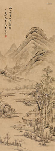 奚冈（1746～1803） 1789年作 云山烟树 立轴 水墨纸本