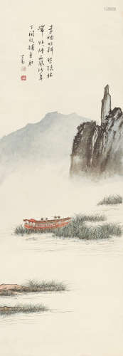 溥儒（1896～1963） 疏林远岫 立轴 设色纸本