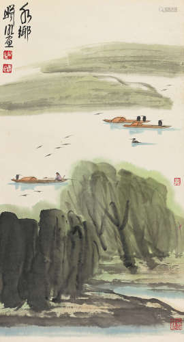 林曦明（b.1925） 水乡 立轴 设色纸本