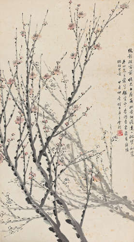金心兰（1841～1909） 1904年作 铁骨寒香 立轴 设色纸本