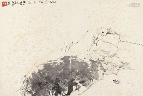 王西京（b.1946） 1990年作 高士卧眠 镜心 设色纸本