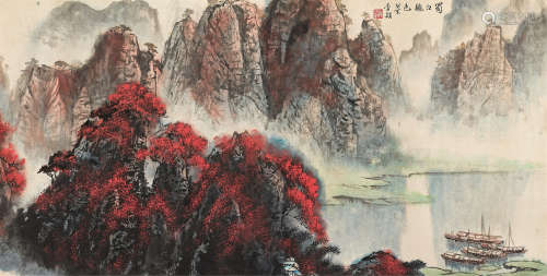 李颖（1934～2004） 蜀江秋色 镜心 设色纸本