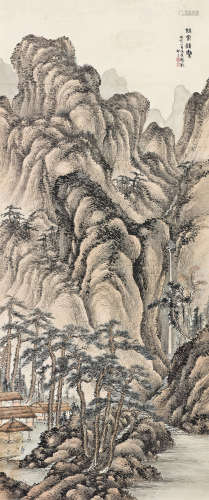 祁崑（1901～1944） 1926年作 林泉清集 立轴 设色纸本
