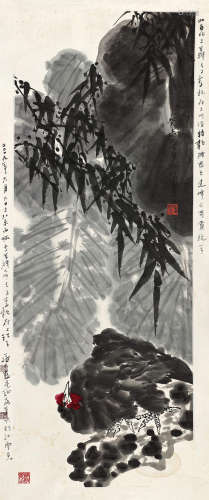 崔如琢（b.1944） 1883年作 秋雨 镜心 设色纸本
