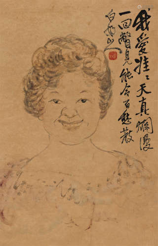 王震（1867～1938） 我爱娃娃 镜心 设色纸本