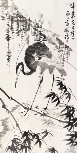 李苦禅（1899～1983） 1936年作 鹭鸶 镜心 水墨纸本