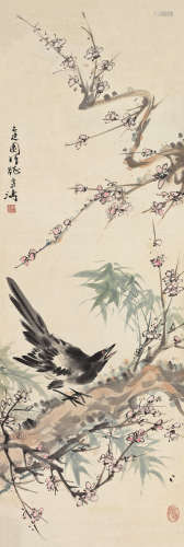 王雪涛（1903～1982） 梅竹喜鹊 立轴 设色纸本