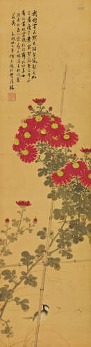 何香凝（1878～1972） 1940年作 秋菊幽禽 立轴 设色绢本