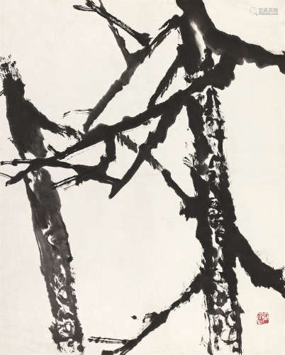 石鲁（1919～1982） 墨竹 立轴 水墨纸本