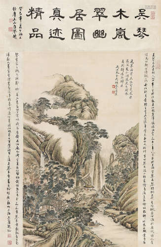 吴琴木（1894～1953） 岚翠幽居图 立轴 设色绢本