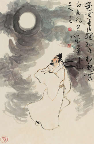 刘旦宅（1931～2011） 李白诗意图 立轴 设色纸本