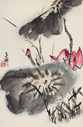 王雪涛（1903～1982） 荷花 立轴 设色纸本