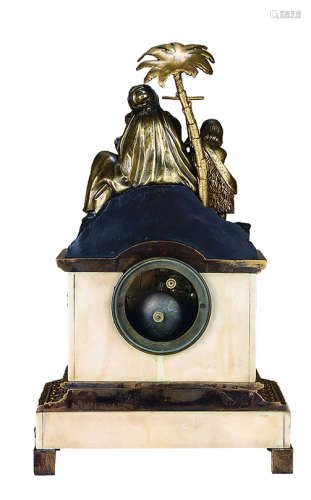 1870年 黄铜镶白云石圣母座钟