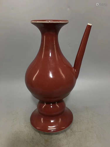 A  RED GLAZE WATER-DROPPER