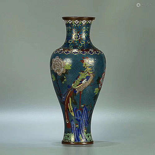 A BRONZE GILT ENAMEL VASE, QING DYNASTY