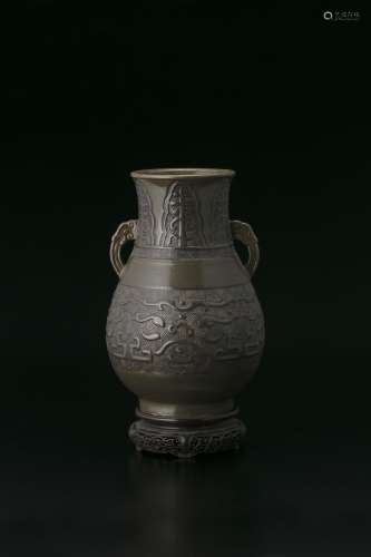 茶叶沫釉 花瓶