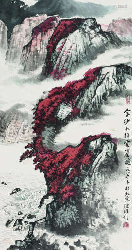 陈维信（1914～1990） 1985年作 山水 立轴 纸本设色