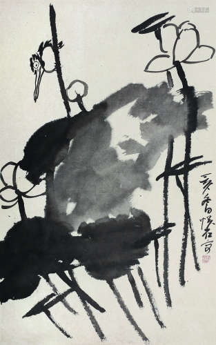 吴悦石（b.1945） 2007年作 荷花 镜心 纸本水墨