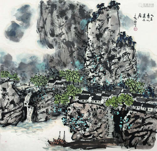 陈作丁（1922～2011） 2007年作 山居图 镜心 纸本设色
