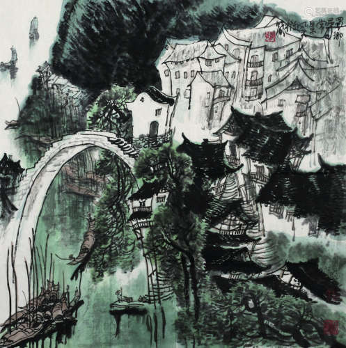 李行简（b.1937） 1995年作 山水 镜心 纸本设色