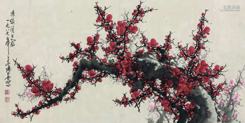 王成喜（b.1940） 1987年作 梅花 镜心 纸本设色