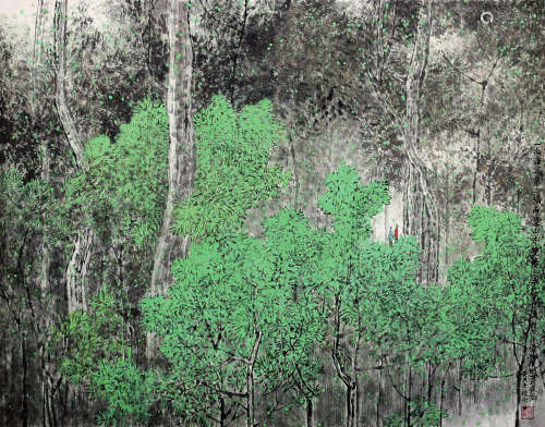 王晓龙 2003年作 树林 镜心 纸本设色