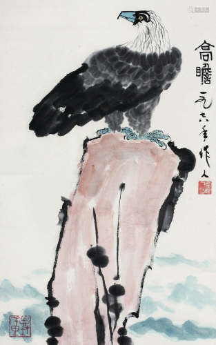 吴作人（1908～1997） 1978年作 高瞻 立轴 纸本设色