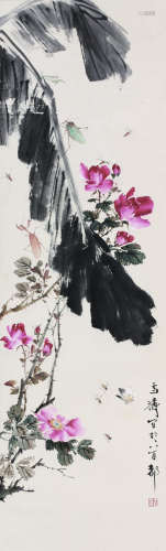 王雪涛（1903～1982） 花卉草虫 立轴 纸本设色