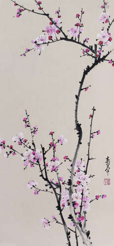 董寿平（1904～1997） 红梅 立轴 纸本设色