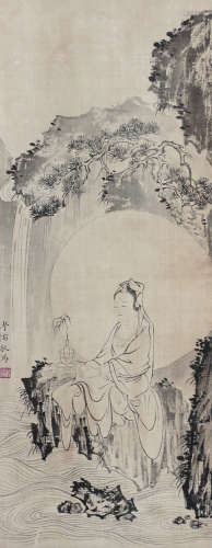 溥儒（1896～1963） 观音 立轴 绢本水墨