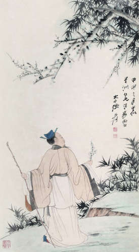 张大千（1899～1983） 松下高士 立轴 纸本设色