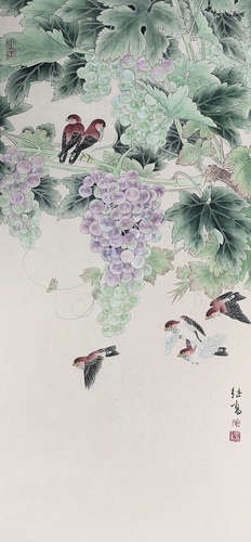 喻继高（b.1932） 花鸟 立轴 纸本设色