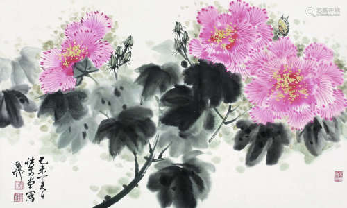 谢稚柳（1910～1997） 1979年作 芙蓉 镜心 纸本设色