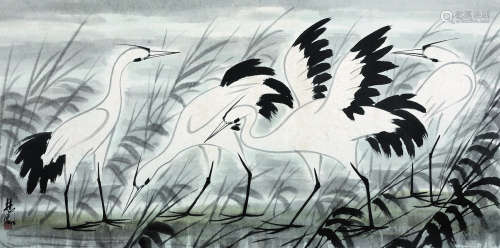 林风眠（1900～1991） 芦塘鹭鸶 镜心 纸本设色