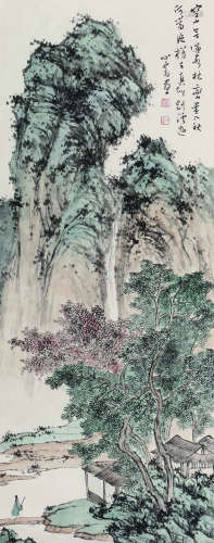 溥儒（1896～1963） 山水 立轴 纸本设色