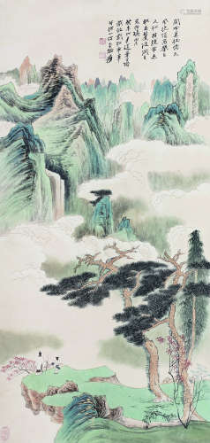 张大千（1899～1983） 观瀑图 立轴 纸本设色