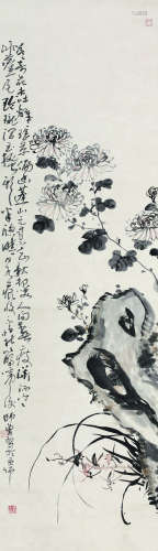 陈师曾（1876～1923） 菊石 立轴 纸本设色