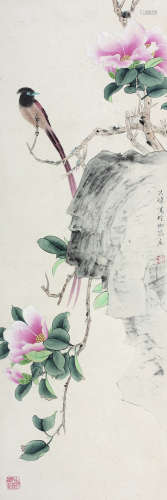 田世光（1916～1999） 花鸟 立轴 纸本设色