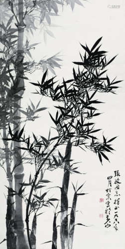 溥松窗（1931～1991） 1978年作   君子之风 立轴 纸本水墨