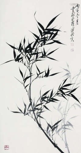 溥松窗（1931～1991） 1986年作   竹 立轴 纸本水墨
