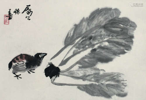 李苦禅（1899～1983） 鹌鹑 立轴 纸本设色