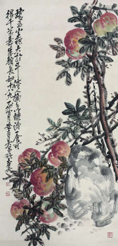 吴昌硕（1844～1927） 1915年作   大寿图 镜心 纸本设色