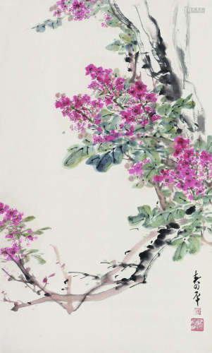 董寿平（1904～1997） 一树红鲜 立轴 纸本水墨