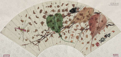 齐白石（1864～1957） 贝叶草虫 镜心 纸本设色