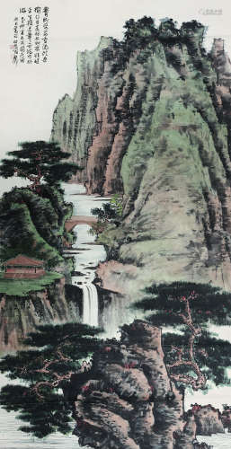 谢稚柳（1910～1997） 山水 立轴 纸本设色