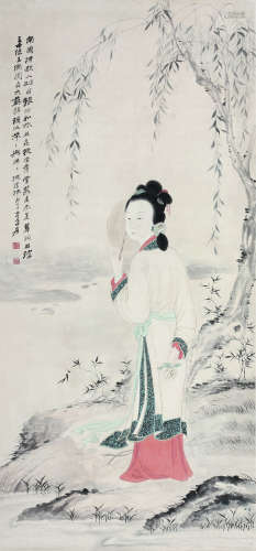 张大千（1899～1983） 南国清歌人 立轴 纸本设色