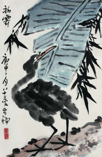 李苦禅（1899～1983） 1980年作   花鸟 镜心 纸本设色