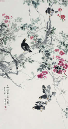 王雪涛（1903～1982） 1962年作   花鸟 立轴 纸本设色
